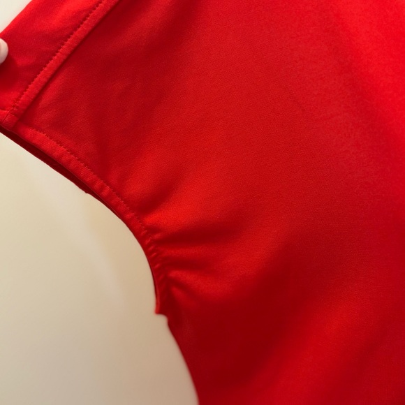 XS H By Halston Red Dolman Shirt Sleeve Button Front Blouse - Picture 7 of 13